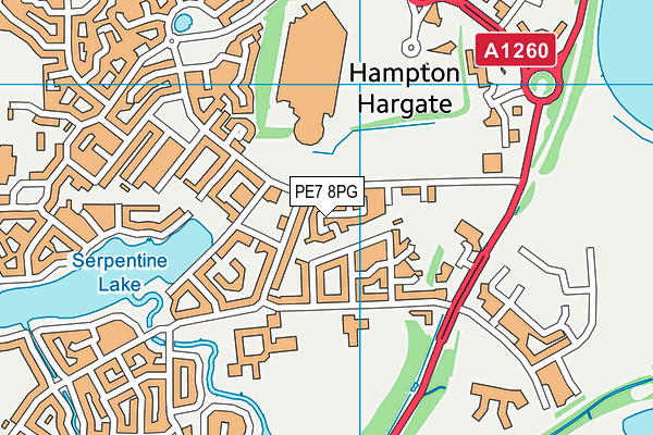 PE7 8PG map - OS VectorMap District (Ordnance Survey)