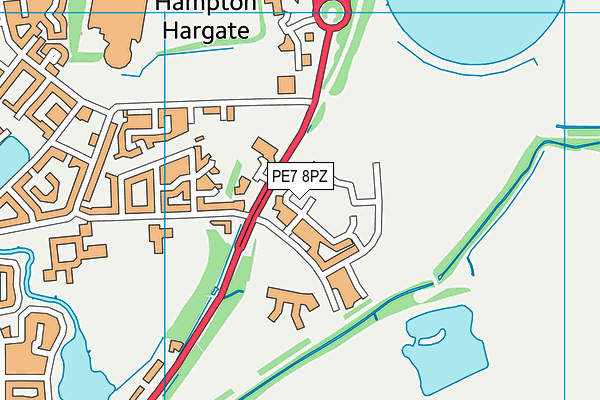 PE7 8PZ map - OS VectorMap District (Ordnance Survey)