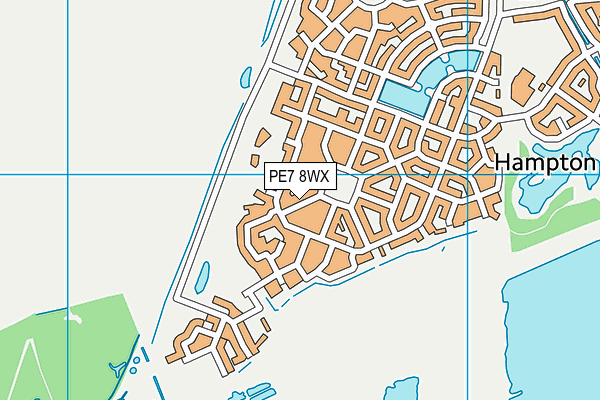 PE7 8WX map - OS VectorMap District (Ordnance Survey)