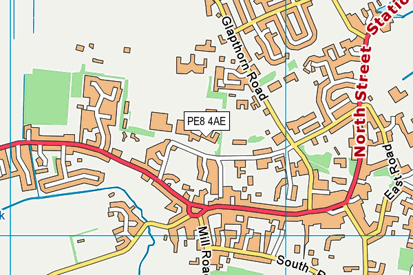 PE8 4AE map - OS VectorMap District (Ordnance Survey)