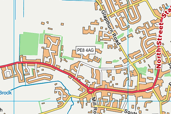 Oundle Town Cricket Club map (PE8 4AG) - OS VectorMap District (Ordnance Survey)