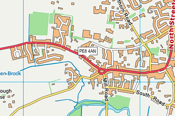 PE8 4AN map - OS VectorMap District (Ordnance Survey)