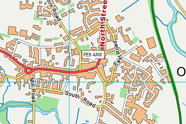 PE8 4AW map - OS VectorMap District (Ordnance Survey)