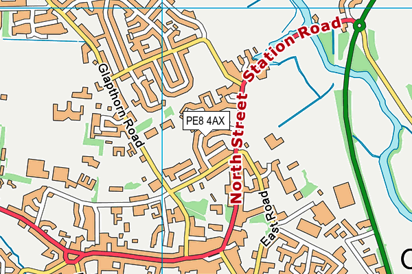 PE8 4AX map - OS VectorMap District (Ordnance Survey)