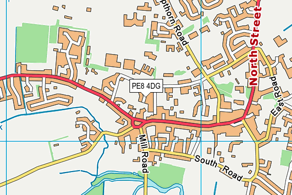 PE8 4DG map - OS VectorMap District (Ordnance Survey)