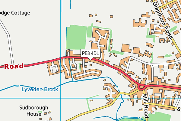 PE8 4DL map - OS VectorMap District (Ordnance Survey)