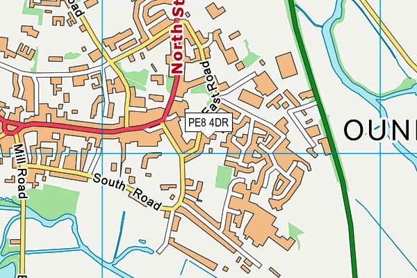 PE8 4DR map - OS VectorMap District (Ordnance Survey)