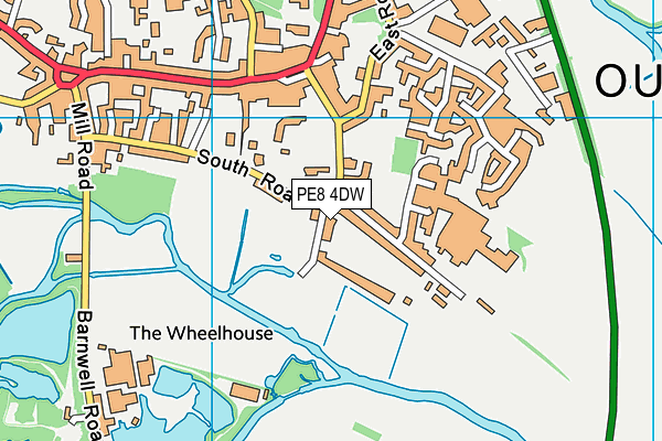 PE8 4DW map - OS VectorMap District (Ordnance Survey)
