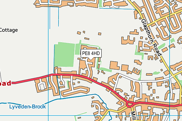 PE8 4HD map - OS VectorMap District (Ordnance Survey)