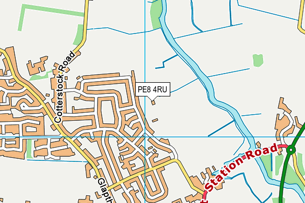 PE8 4RU map - OS VectorMap District (Ordnance Survey)