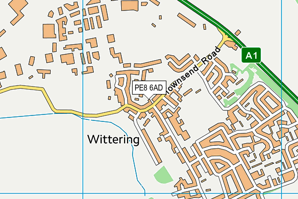 PE8 6AD map - OS VectorMap District (Ordnance Survey)