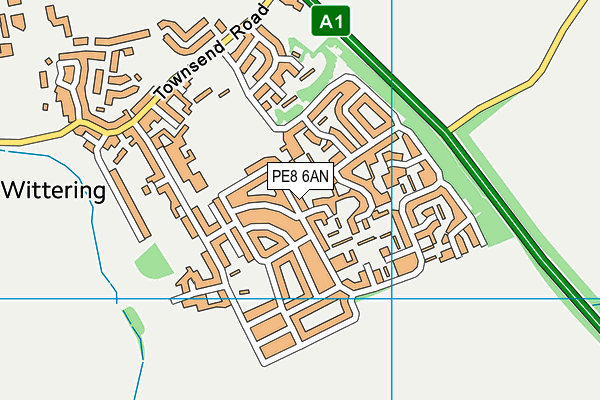 PE8 6AN map - OS VectorMap District (Ordnance Survey)