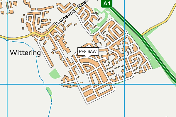 PE8 6AW map - OS VectorMap District (Ordnance Survey)