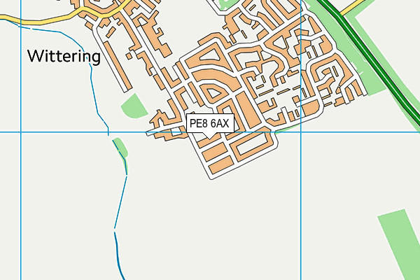 PE8 6AX map - OS VectorMap District (Ordnance Survey)