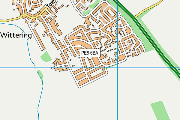 PE8 6BA map - OS VectorMap District (Ordnance Survey)