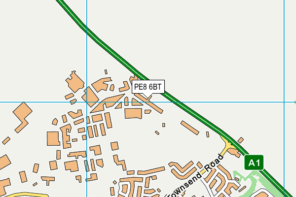 PE8 6BT map - OS VectorMap District (Ordnance Survey)