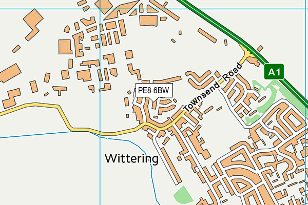 PE8 6BW map - OS VectorMap District (Ordnance Survey)