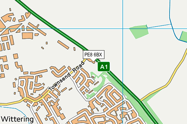 PE8 6BX map - OS VectorMap District (Ordnance Survey)