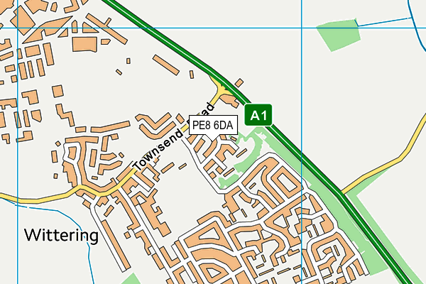 PE8 6DA map - OS VectorMap District (Ordnance Survey)