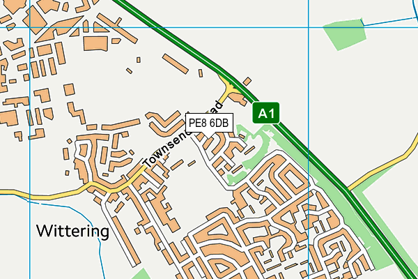 PE8 6DB map - OS VectorMap District (Ordnance Survey)