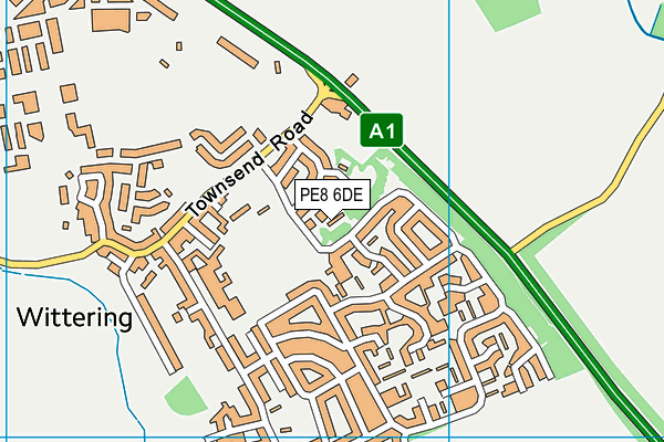 PE8 6DE map - OS VectorMap District (Ordnance Survey)