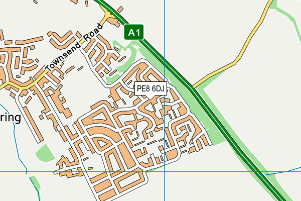 PE8 6DJ map - OS VectorMap District (Ordnance Survey)