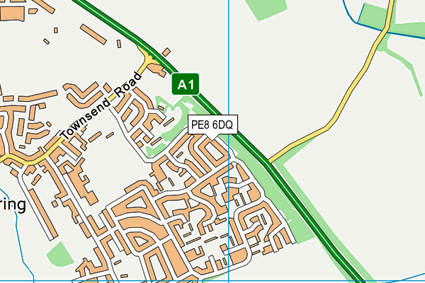 PE8 6DQ map - OS VectorMap District (Ordnance Survey)