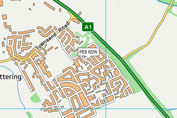 PE8 6DW map - OS VectorMap District (Ordnance Survey)