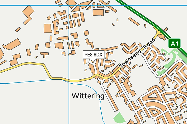 PE8 6DX map - OS VectorMap District (Ordnance Survey)