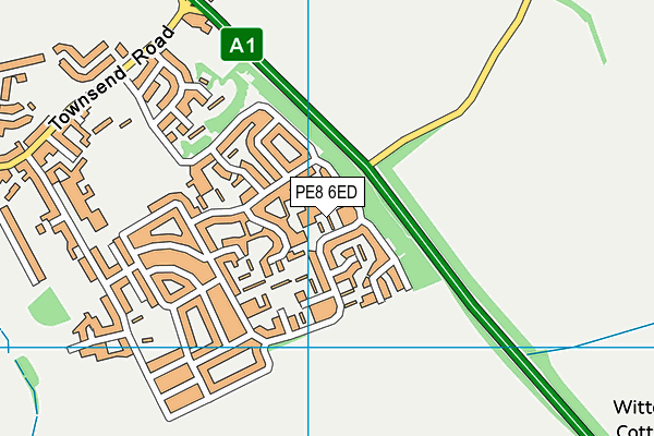 PE8 6ED map - OS VectorMap District (Ordnance Survey)