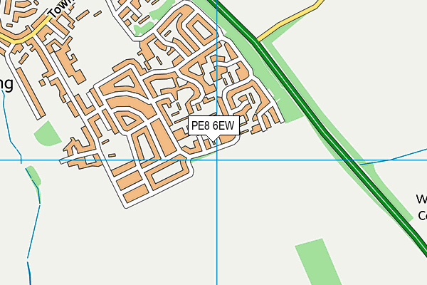 PE8 6EW map - OS VectorMap District (Ordnance Survey)