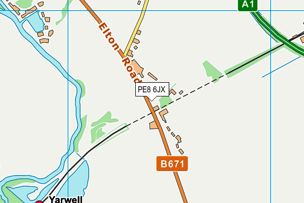 PE8 6JX map - OS VectorMap District (Ordnance Survey)