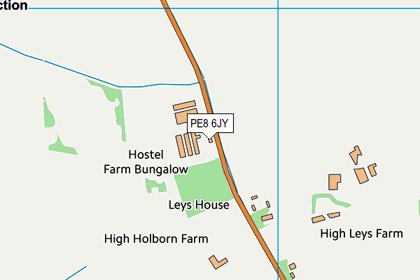 PE8 6JY map - OS VectorMap District (Ordnance Survey)