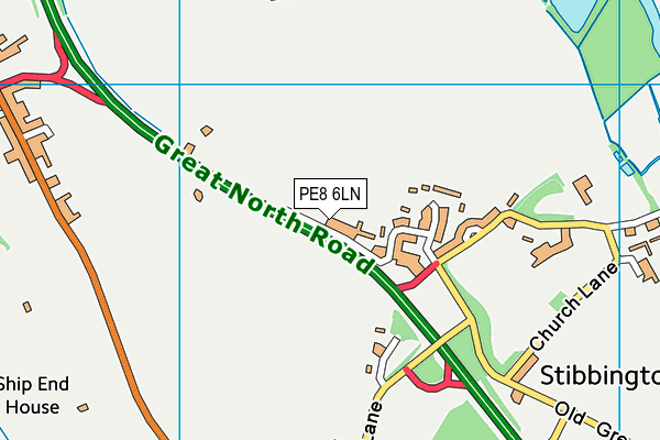 PE8 6LN map - OS VectorMap District (Ordnance Survey)