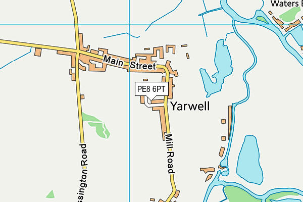 Yarwell Playing Field map (PE8 6PT) - OS VectorMap District (Ordnance Survey)