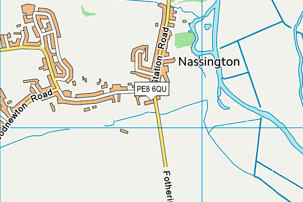 Nassington Cricket Field map (PE8 6QU) - OS VectorMap District (Ordnance Survey)