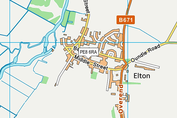 PE8 6RA map - OS VectorMap District (Ordnance Survey)