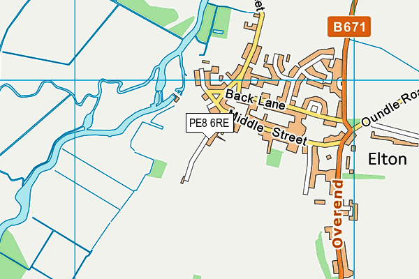 PE8 6RE map - OS VectorMap District (Ordnance Survey)