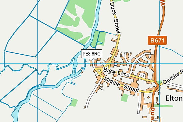 PE8 6RG map - OS VectorMap District (Ordnance Survey)