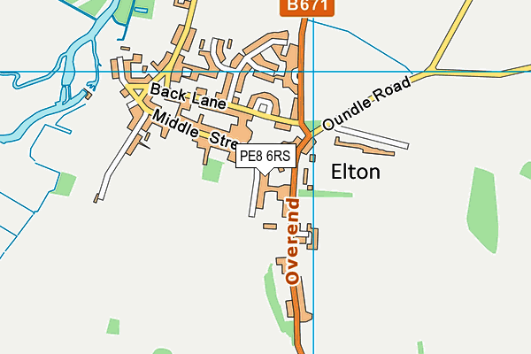 Elton C Of E Primary School Playing Field map (PE8 6RS) - OS VectorMap District (Ordnance Survey)