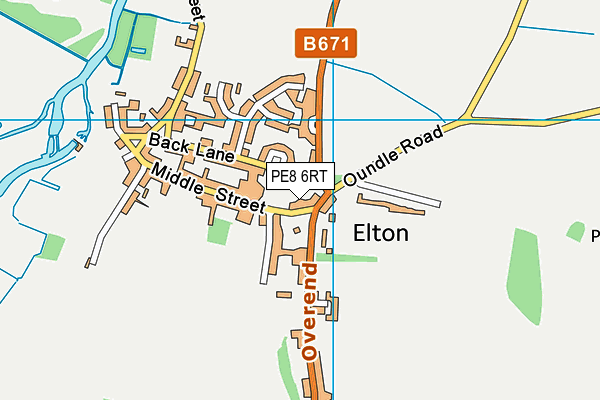 PE8 6RT map - OS VectorMap District (Ordnance Survey)