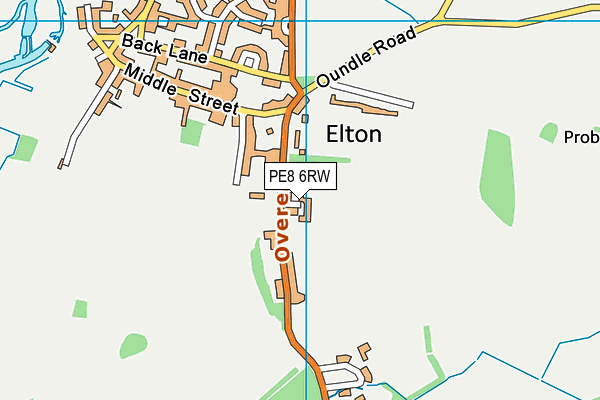 PE8 6RW map - OS VectorMap District (Ordnance Survey)