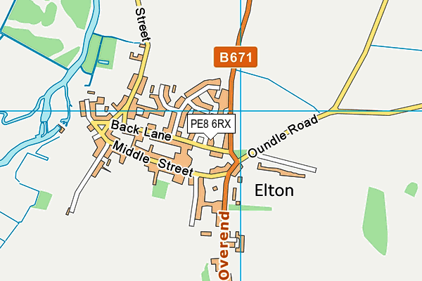 PE8 6RX map - OS VectorMap District (Ordnance Survey)