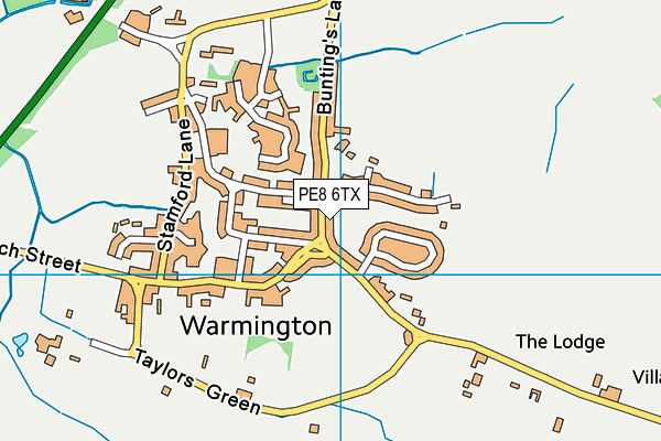 PE8 6TX map - OS VectorMap District (Ordnance Survey)