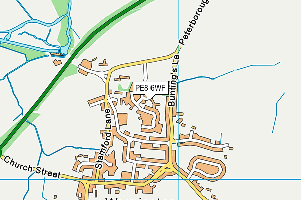 PE8 6WF map - OS VectorMap District (Ordnance Survey)