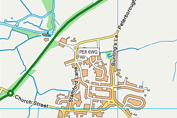 PE8 6WG map - OS VectorMap District (Ordnance Survey)