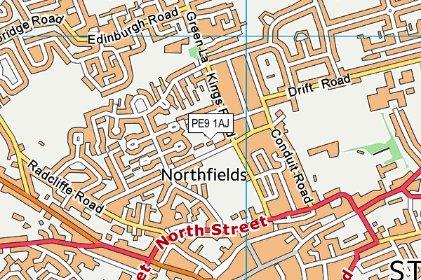 PE9 1AJ map - OS VectorMap District (Ordnance Survey)