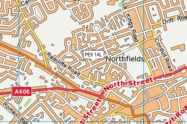 PE9 1AL map - OS VectorMap District (Ordnance Survey)