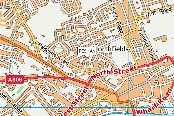 PE9 1AN map - OS VectorMap District (Ordnance Survey)