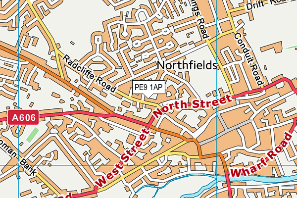 PE9 1AP map - OS VectorMap District (Ordnance Survey)